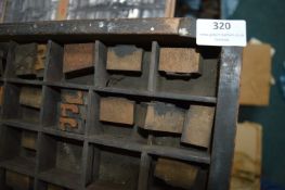 Case of Wood Letterpress Type (Lowercase Script)