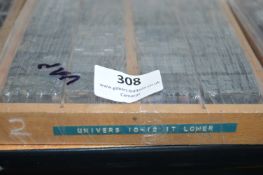 Case of Univers 10–12pt Italic Lowercase Metal Type