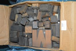 Box of Mixed Wood Type and Blocks