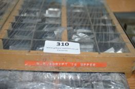 Case of N.P. Script 14pt Uppercase Metal Type