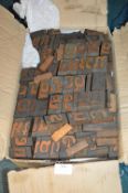 Box of Wood Type in Decorative Font