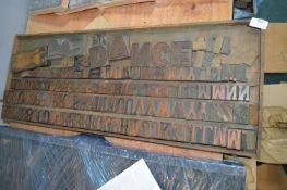 Large Woodblock Printing Type “DANCE” Display and Miscellaneous Characters