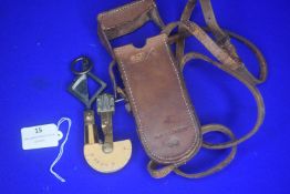 Brass Clinometer by Troughton & Simms, London, dated 1814, Numbered 428, In Original Leather Case