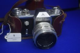 Pentacon FM 35mm Film SLR Camera with Carl Zeiss Jena Biotar 58mm F/2 Lens, Serial No. 5632772.