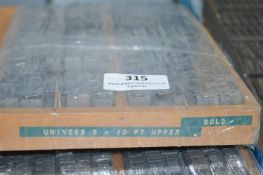 Univers Bold 9–10 pt Uppercase Metal Type