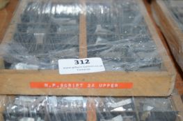 N.P. Script 24 pt Uppercase Metal Type