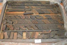 Case of Ornamental Script Wood Type