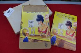 Original Bamforth Printing Plates for Postcards: Comic Series 2445, plus 4x Postcards