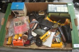 Box of Assorted Vintage Camera Parts, Accessories, Films etc