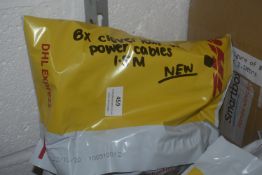 *8x Cloverleaf Power Cables 1.5m with UK Plugs