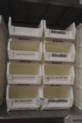 *8x White Plastic Storage Bins