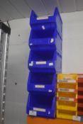 *5x Blue Plastic Component Bins