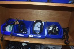 *Four plastic storage boxes containing assorted au