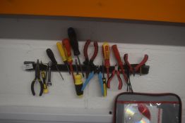 *Magnetic Tool Rack and Assorted Hand Tools