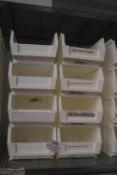 *8x White Plastic Storage Bins
