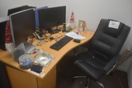 *L-Shaped desk with stand alone drawer pedestal an