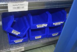 *6x Blue Plastic Storage Boxes