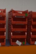 *10x Red Plastic Component Bins