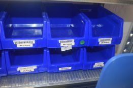 *6x Blue Plastic Storage Boxes