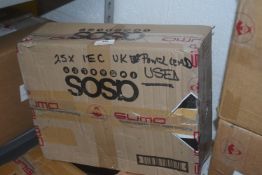 *Box of 25x IEC Power Cables with UK Plugs