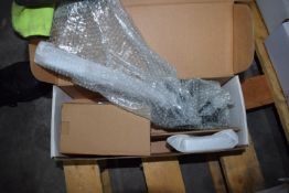 *Frosted Glass & Chrome Toilet Brush & Holder