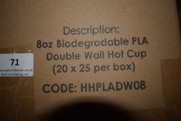 *Box of 500 8oz Biodegradable PLA Double Wall Hot Cup