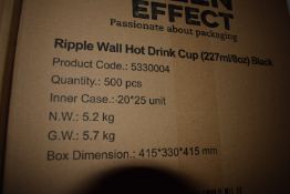 *Box of Ripple Wall Hot Drink Cups Black 8oz 500 Pieces