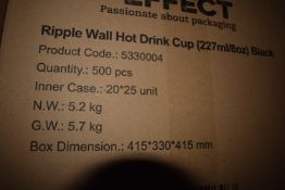 *Box of Ripple Wall Hot Drink Cups Black 8oz 500 Pieces