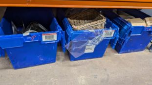 *3x Box of Assorted Saucers, Wicker Basket, etc.