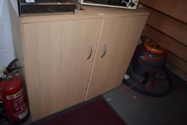 *Lightwood Effect Storage Cabinet 100x45cm x 89cm tall and Contents