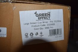*Box of 1000x Large Brown Cup Wrap for 12oz and 16oz Cups