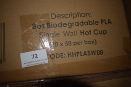 *Box of 1000 8oz Biodegradable PLA Single Wall Hot Cup