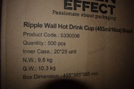 *Box of Ripple Wall Hot Drink Cup 16oz Black ~500 Pieces