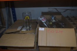 *2x Box of Branded Glasses Including Blue Moon, Hop House, and Boddingtons