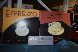 *2x Canvas Pictures, and a Plaque