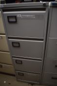 *Grey Four Drawer Foolscap Filing Cabinet (no key, contents not included)