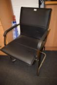 *Chrome Framed Faux Leather Reception Chair