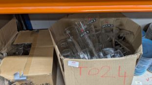 *2x Boxes of Assorted Branded Glasses Including Mahou and Beck Vier