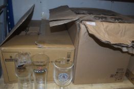 *Mixed Box of Glasses, and a Box of Birra Moretti Pint Glasses