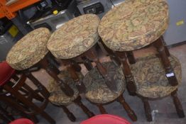 6x Small Upholstered Pub Stools