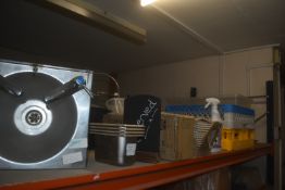 Contents of Shelf to Include Stainless Steel Sink, Assorted Tiles, Trays, etc.