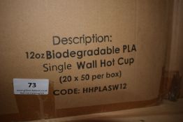 *Box of 1000 12oz Biodegradable PLA Single Wall Hot Cup