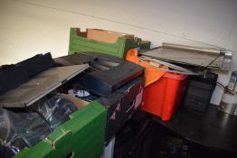 *5x Black Stands with Storage and Contents