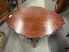 Mahogany scalloped top side table