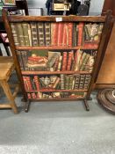 Bookshelf tapestry fire screen