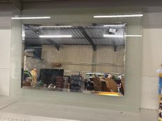 Frosted frame wall mirror 90cm W x 64cm H