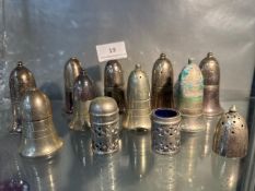 Quantity of silver plated salt & pepper pots