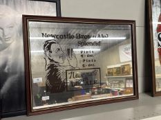 Vintage Newcastle Brown Ale Frames Advertisement Mirror 60cm W x 45cm H