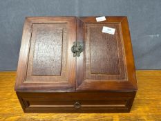 Antique wooden stationery secretary writing box.