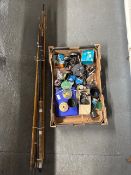 A bundle of fishing rods, reels and accessories